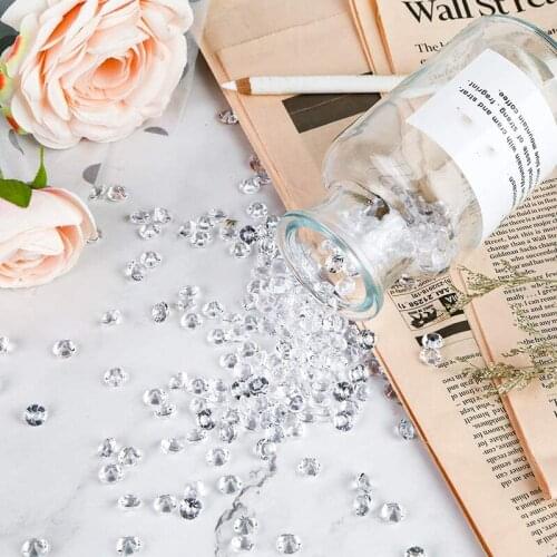 HGHO 500G Acrylic Crystal Diamond 8mm Wedding Table Confetti Diamond Vase Beads for Table Centerpiece Vase Filler Decorations