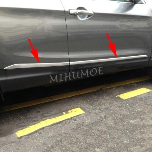 Chrome Door Body Side Skirts Strips Molding Trim Cover Accessories For Nissan 2014-2020 Qashqai J11, 2017-2021 Rogue Sport