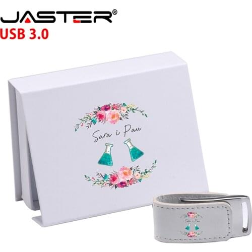 JASTER (over 10PCS free LOGO) USB 3.0 leather shell model + BOX pendrive 4GB 8GB 16GB 32GB 128GB usb flash drive U disk gift