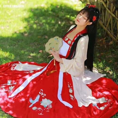 Chinese Folk Dance Hanfu Dress Tang Suit Ancient Costume Asian Traditional Tang Dynasty Princess Dress Festival Outfit Cosplay