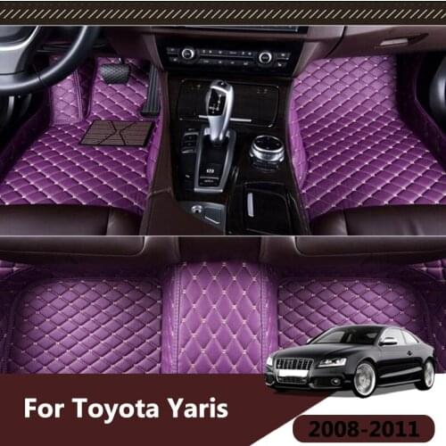 Carpets For Toyota Yaris 2011 2010 2009 2008 Car Floor Mats Auto Interiors Accessories Styling Foot Pad Heel Pedal Rugs Protect