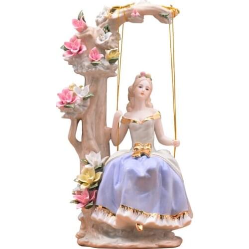 Beauty Princess Skirt Girl Sculpture Miniature Model Figurines For Home Decoration Accessories Ceramic Ornament Wedding Gifts