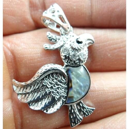 Natural Paua Abalone Shell bird Bead Pendant Alloy Jewelry making necklace for Women Vintage Jewelry Friendship Gifts F14