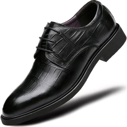 Men Leather Formal Shoes Lace Up dress shoes Oxfords Fashion Retro Shoes Elegant work Footwear Business Plus Size 38-48
