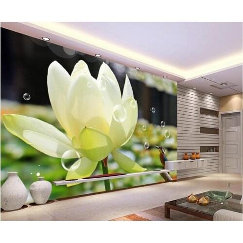 Custom wall mural Modern art painting high quality mural 3d Lotus Kingfisher wallpaper mural painting for living room