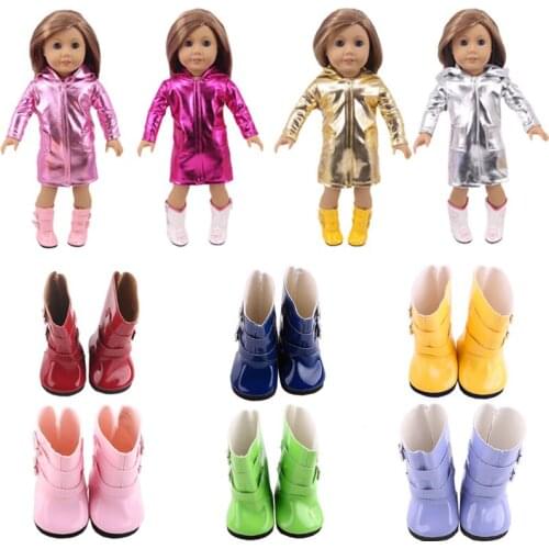 Doll Clothes 4 Raincoat And 6 Pair Of Wellies Doll Accessories For 18 Inch & 43 Cm Dolls Generation Girls Toy Gift