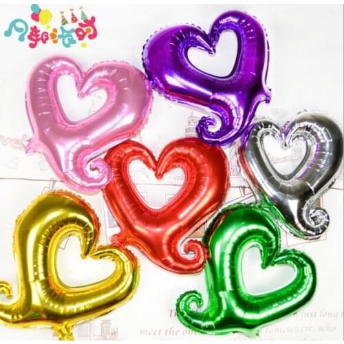 Party Favors 18 inch heart shaped wedding room decorated Birthday Decoration hollow love aluminum foil balloon