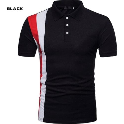 2021 Summer Casual Polo Shirt Men Short Sleeve Turn Down Collar Slim Fit Sold Color Polo Shirt for Men Plus Size