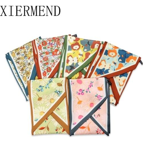 Widen longer scarves female spring autumn broken beautiful hair ribbon French wide strip scarf hair ribbon women skinny scarf