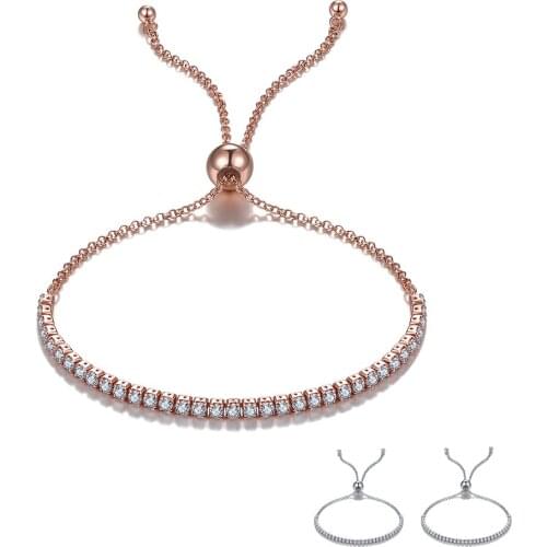 SILVERHOO S925 Sterling Silver Square Bracelets Women Multicolor Zircon Adjustable Bracelet Wedding Party Jewelry Recommend