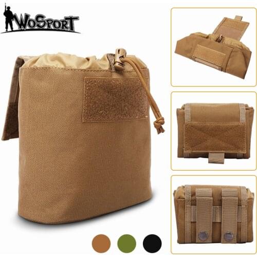 Tactical Foldable Molle Dump Pouch Ammo Drop Pouch Recovery Magazine Pack Outdoor Hunting Waist Pouch Utility Tool Accessory Bag