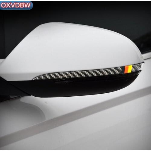 Carbon Fiber Rearview Mirror Anti-Rub Strips Protector For Audi A6 C7 Anti-collision Strip Car Accessorie 2011-2018 Car Styling
