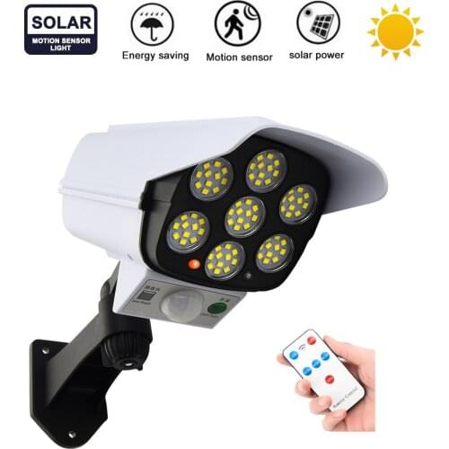 Remote Solar motion sensor Outdoor Lighting Lights LED Wall Lamp IP65 Waterproof Imitation Fake Monitor Wireless Outdoor