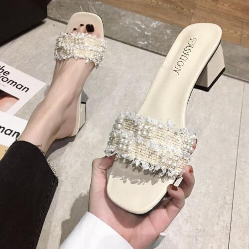 2021 Brand Design Women Elegant Square Sandaly Toe Thin High Heels 5CM Summer Outdoor Beach Shoes Gladiator 5CM Ladies Sandals