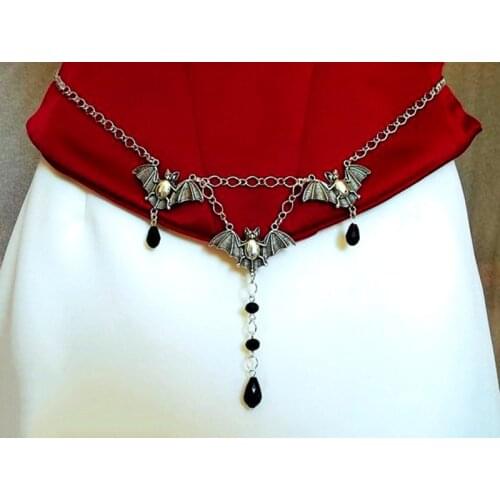 Witchcraft Moon Pentagram Belt Chains for Women Gothic Spider Bat Pagan Insect Body Jewelry Pendants Fashion Gifts Wholesale