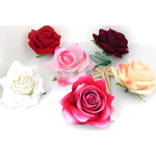 1/10/100 pieces High-quality Artificial velvet Rose Silk Flower Heads wedding DIY Wreath Car Table decoration B94
