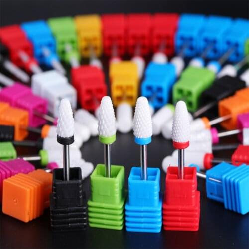 10PCS Ceramic Cuticle Clean Burr Nail Drill Bit Rotary Mills Cutter Electric Manicure Pedicure Nail Drill Machine Accessories