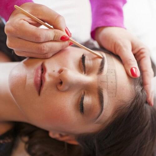 100x Clear Disposable Eyebrow Ruler Eyebrow Template Microblading