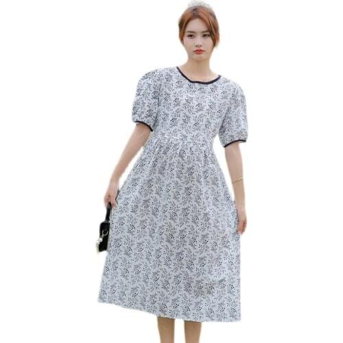 23354# Maternity Dress Summer Cotton Short Sleeves Loose Midi Dress Plus Size Pregnancy Dress Pregnant Women Mom Dress