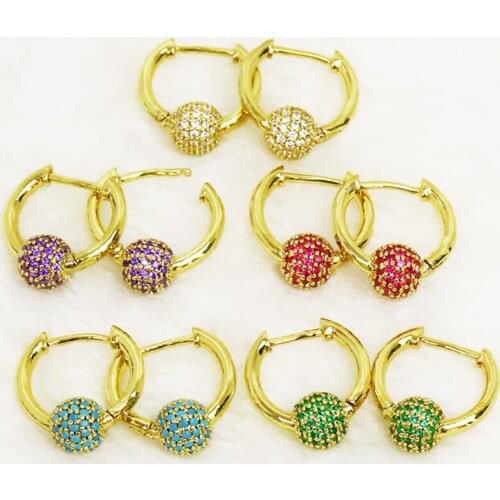 5Pairs Round Earrings Drop earrings Zircon Round earrings Accessories Dangle earrings Gift for women jewelry 51574