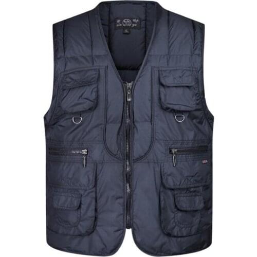Free shipping New high quality winter thickening Multi-pocket mens Vest Mens Waistcoat Vest Photography Jackets size S-4XL