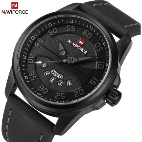 Top Luxury Brand NAVIFORCE Men Fashion Casual Sport Watches Quartz Clock Man Leather Strap Army Military Sports WristWatch9124