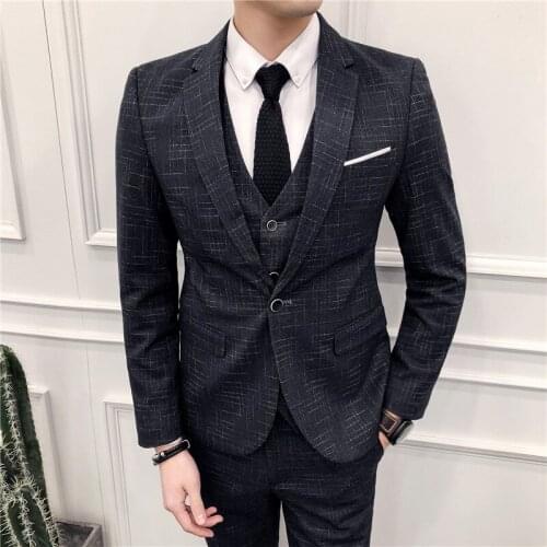 Black Mans Suits For Wedding Custome Made Suit Formal Blazer Party Suit Business Suit Dinner Suit 3Piece Suit(Jacket+Pants+Vest)