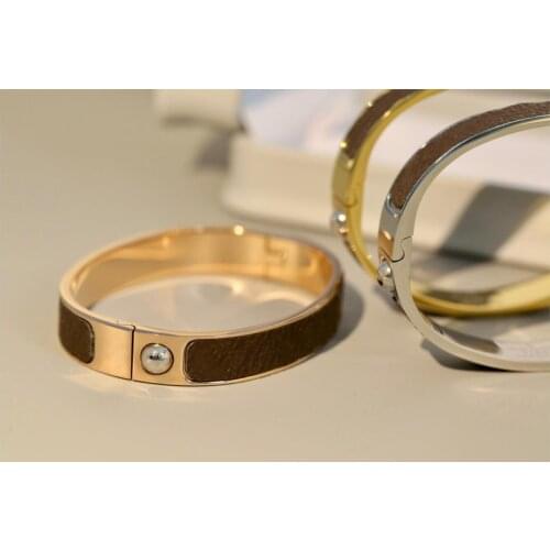 Design fashion jewelry titanium steel bracelets Bangle classic man women leather bangles bracelets couple jewelry