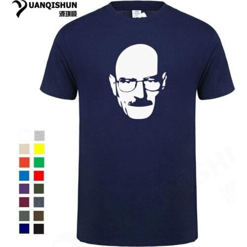 Boutique Men t shirts Walter White Tops Cotton O-Neck Heisenberg Men T-shirt Short Sleeve Casual Breaking Bad Print T Shirt 3XL