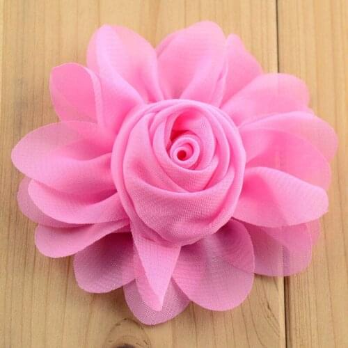 Hot Sale 40pcs/lot 7CM Chiffon Flower Fabric Flowers For Headband DIY Hair Accessories LSFB029