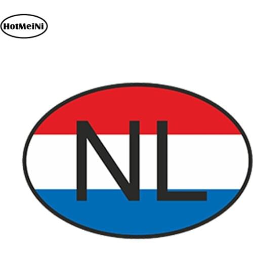 HotMeiNi 13 x9.1cm Car Styling Nl Netherlands Country Code Oval With Flag Car Sticker Waterproof Bumper And Windows Accessories