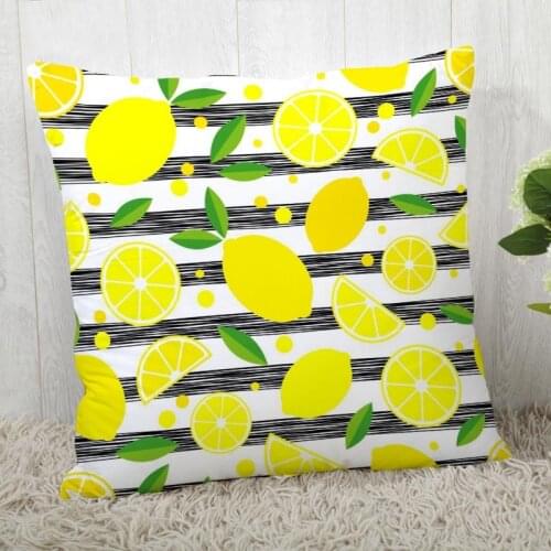 Custom Pillow Cases Fruit Pattern Square Pillowcase Christmas Zippered Pillow Cover 40*40cm,45*45cm(One Side)