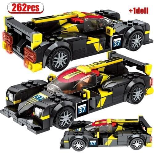 City DIY Pull Back Vehicle Supercar Building Blocks Technical Racing Car MOC Model Bricks Educational Toys For Children