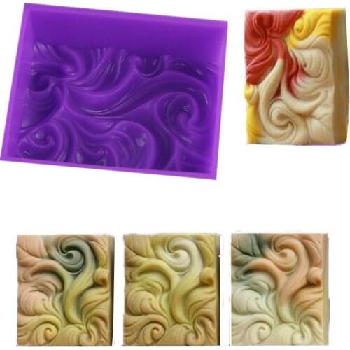 Square soap mold 3D Wave Silicone soap mold DIY Soap Mold Party Favors