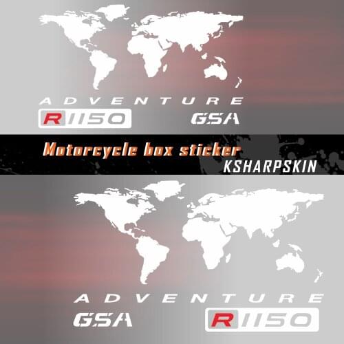 Motorcycle Aluminium box Side case world map Decoration Stickers Reflective Decals For BMW R1150GSA r 1150 gsa Decals