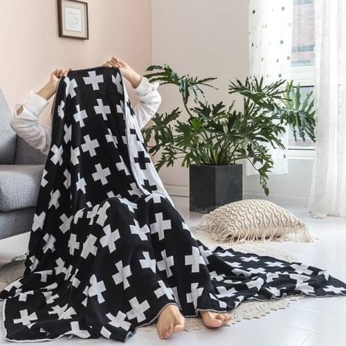Nordic throw blanket Knitted Geometric design sofa blanket cotton Adult Children Shawl Bed Cover room decoration winter bedding