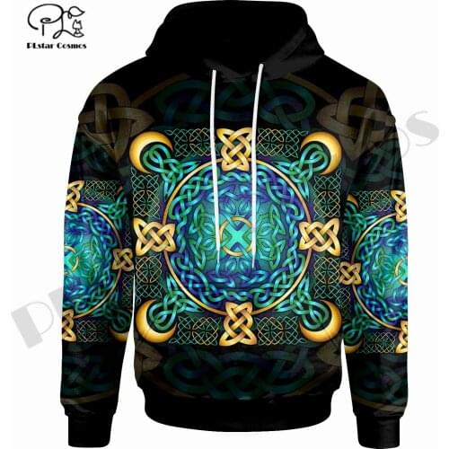 PLstar Cosmos 3DPrint Newest Celtic Tattoo Moon Unique Men/Women Premium Harajuku Casual Streetwear Hoodies/Zip/Sweatshirt T-5