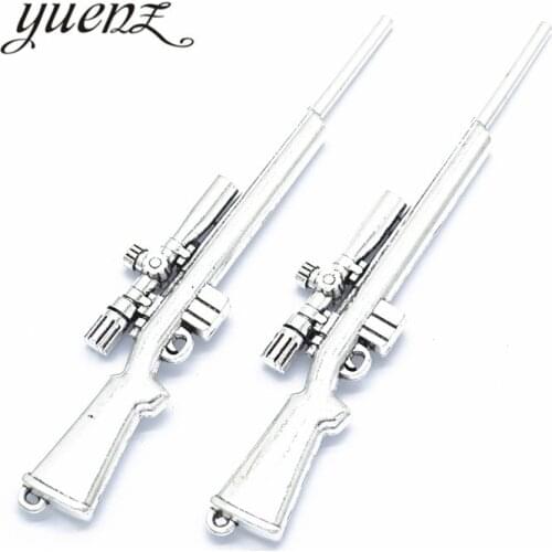 YuenZ 1 pcs Antique Silver color Sniper rifle Charms Pendants for Jewelry Making Necklace Accessories Findings 116*23mm M40
