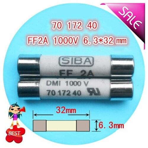 Fuse Tube 7017240 Fuse FF 2A DMI 1000V 6x32/6.3x32 Fuses