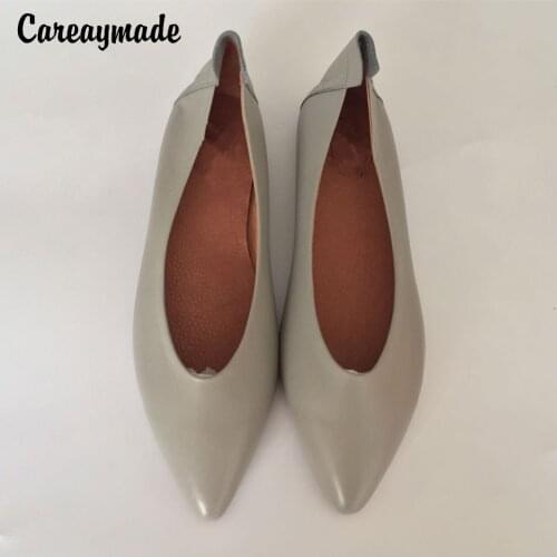 Careaymade-Clearance!ladies shoes with pure shallow mouth shoes fashion Top layer Genuine Leather shoes with pointed shoes