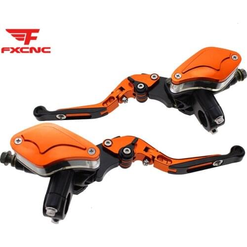 Adjust Fold Extend Motorcycle Master Cylinder Reservoir Hydraulic Brake Clutch Levers Universal For RC125 200 50cc - 300cc