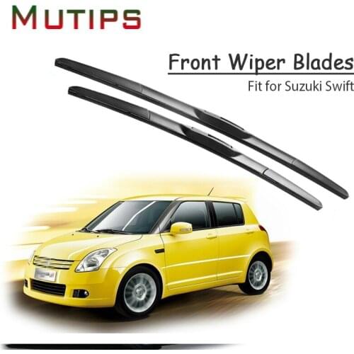 1Set Rubber Car Front Wiper Blade Kit For Suzuki Swift MK5 2017 2016-1995 Windscreen Wiper Cleaning Brush Insert Accessories