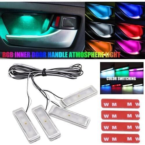 RGB LED Atmosphere Light Eight Modes Automotive Ambient Inner Door Bowl Handle Armrest Light Car Door Interior Decorative Lamp