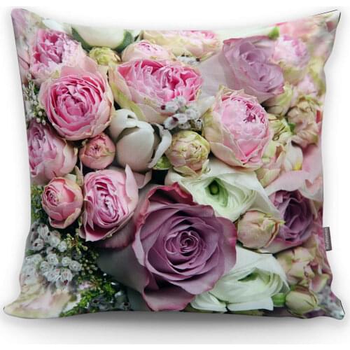 Pink Roses Digital Printed Decorative Cushion Pillow Decorate Case Good Quality Stylish Home Garden Room Kitchen Gift Convenient Modern