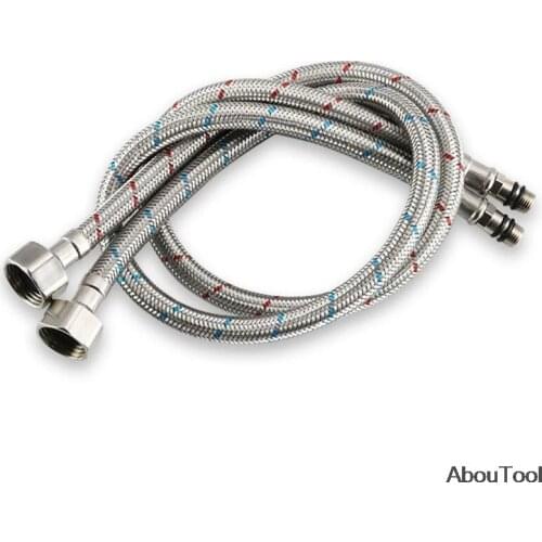 Shower Hose Pipe Water Inlet Hose For Bath Stainless Steel Bathroom Accessories Water Heater Connection Cold Hot Mixer Pipe G1/2