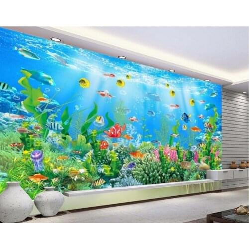 Stereoscopic 3d wallpaper Azure sea floor TV background wallpaper 3d mural wallpaper Wall Decoration
