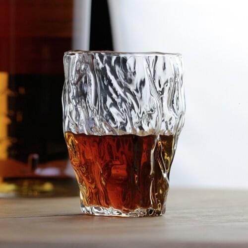 Japanese Irregular Hammer Art Whisky Tumbler Glass Old Fashioned Artwork Handmade Whiskey Mug Chivas Cup Wine Glass Verre a vin
