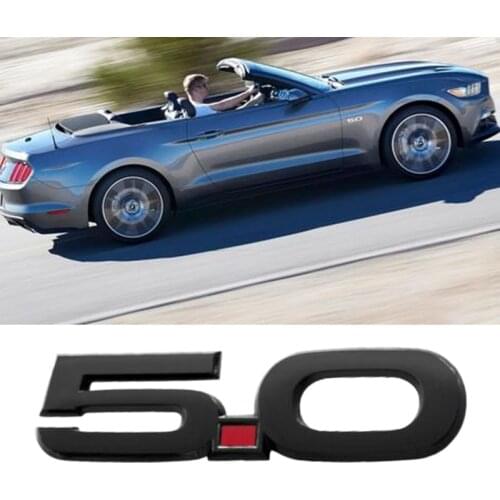 1 Pair for 2015-2020 Ford Mustang GT 5.0 Black 5.5 inch Fender Side Emblems