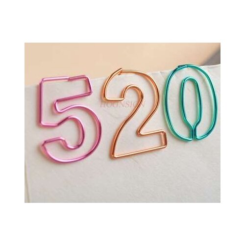10pcs Colored Metal Digital Paper Clips Paper Clip Paper Clip