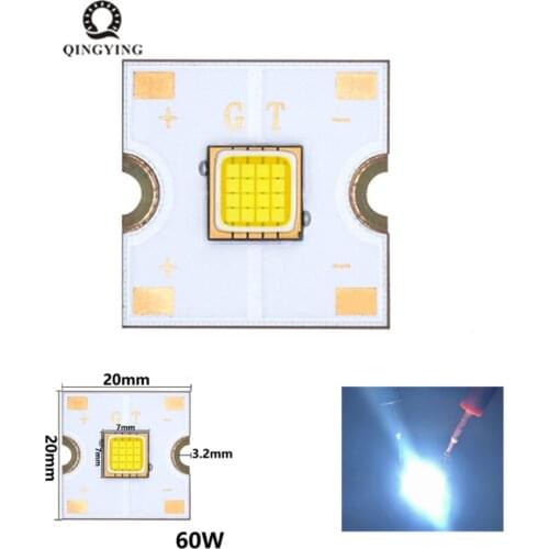 2pcs 60W High Power LED Light Super bright 10000K 4.5A LED Beads PCB Tube Lamp substrate copper for Automotive headlights DIY